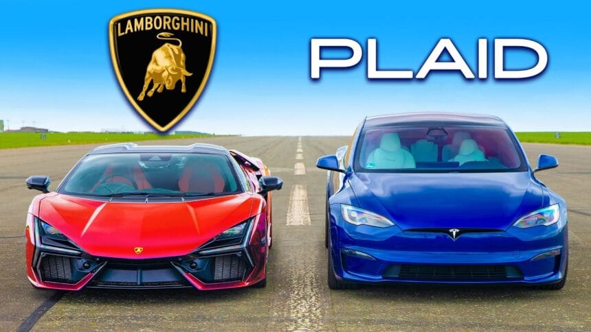 Comparatie Lamborghini Revuelto vs Tesla Model S Plaid: Cine Domină Circuitul – Hibridul V12 sau Puterea Electrică?