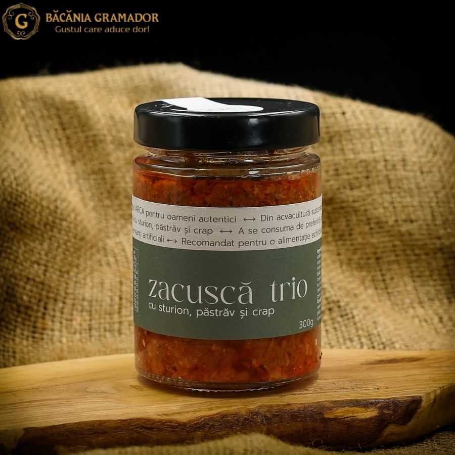 Zacuscă Trio cu sturion, păstrăv și crap, 300 g